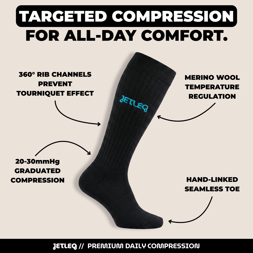 JETLEG Knee-High Compression Socks (1 Pair)