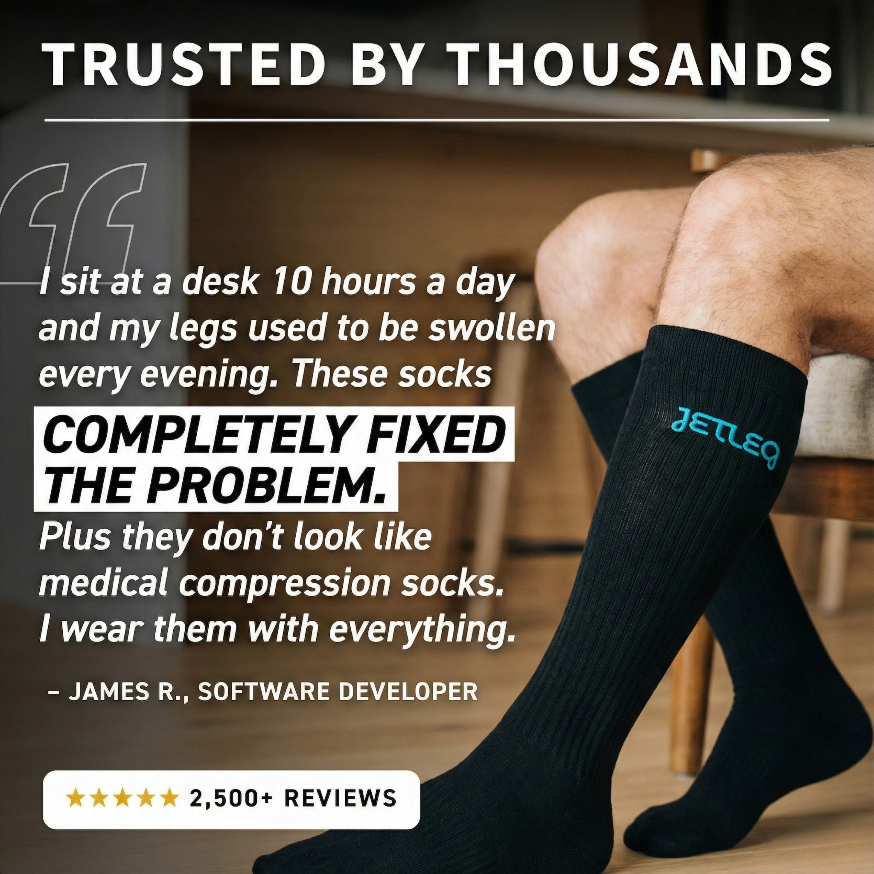 JETLEG Knee-High Compression Socks (1 Pair)