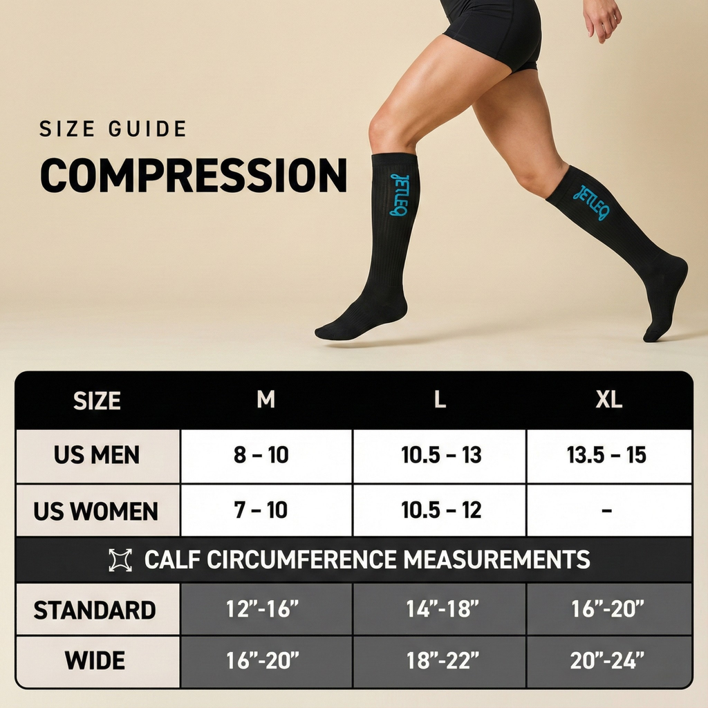 JETLEG Knee-High Compression Socks (1 Pair)